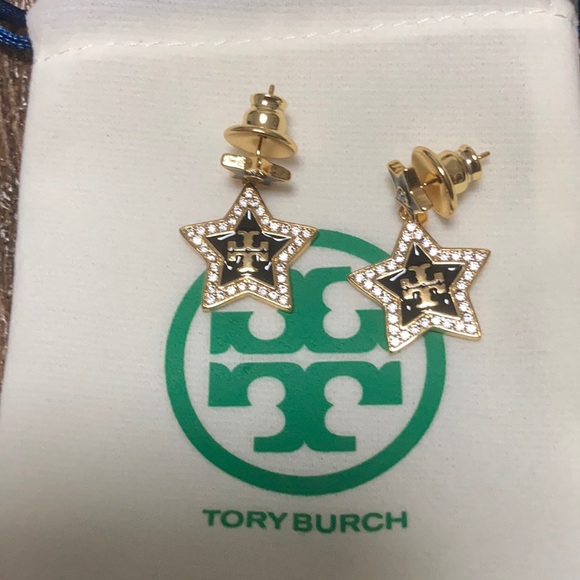 Tory Burch Black and Gold Rope stud Earrings - Picture 1 of 5
